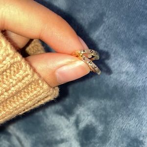 L O V E engraved huggie